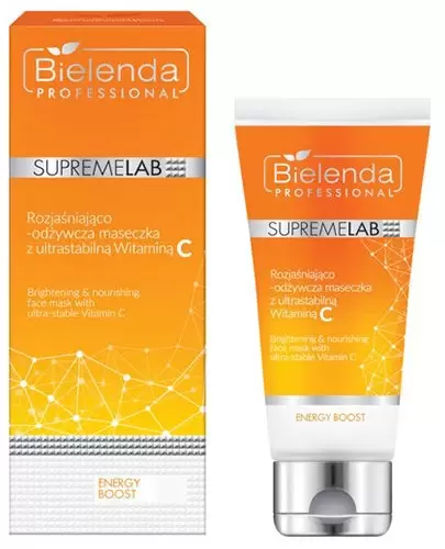 Bielenda Professional SupremeLab Energy Boost maseczka rozjaśniająco-odżywiająca z ultrastabilną witaminą C 70 ml zdjęcie