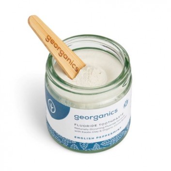 Georganics, Organiczna pasta do zębów z fluorem w słoiku, English Peppermint, 60 ml