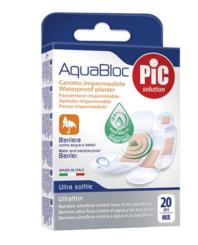 Pic Solution AquaBloc Plaster antybakteryjny – zestaw plastrów o różnych wymiarach, 20 sztuk zdjęcie