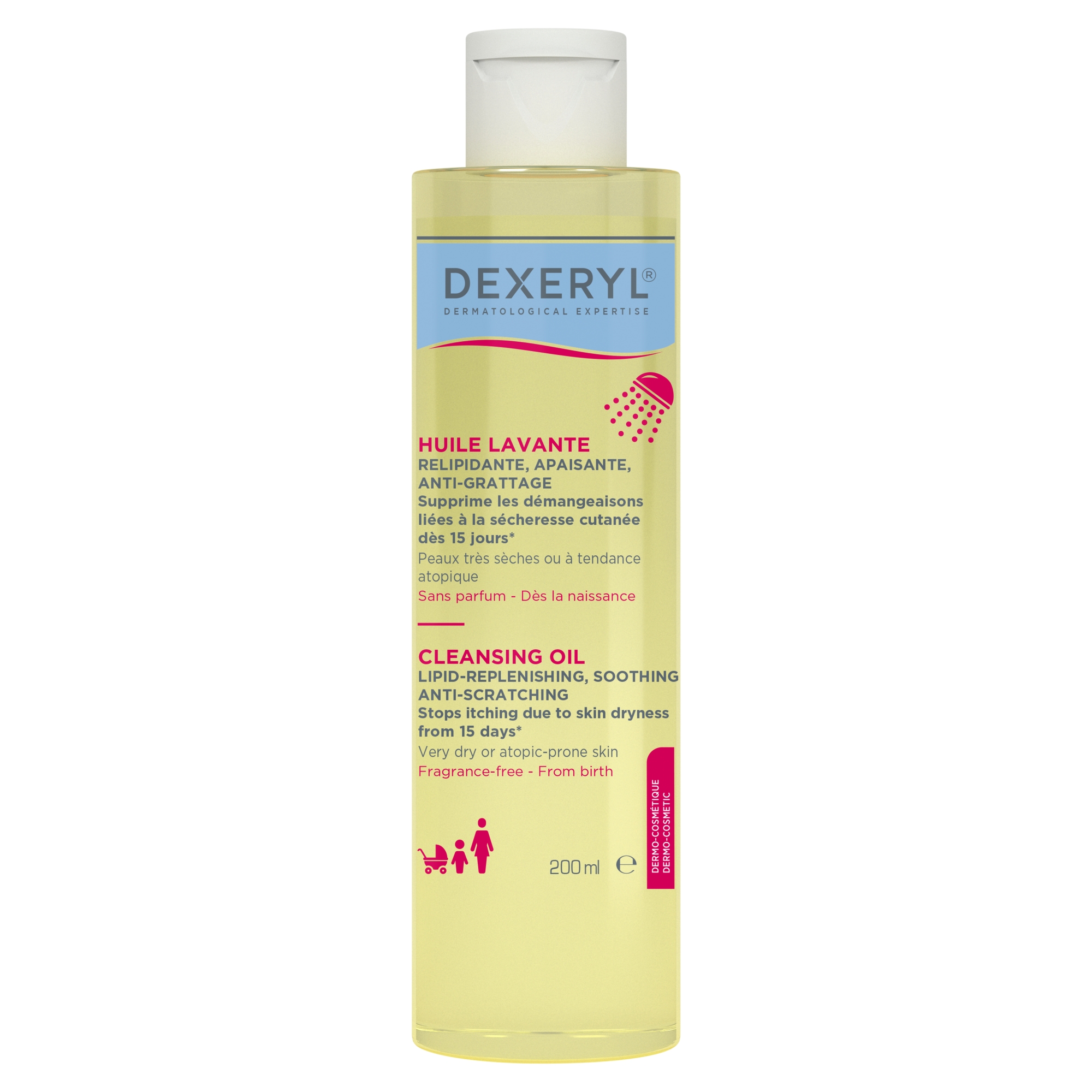 Dexeryl Dermokosmetyczny olejek do mycia, uzupełniający lipidy, łagodzący, przeciw drapaniu, 200 ml zdjęcie