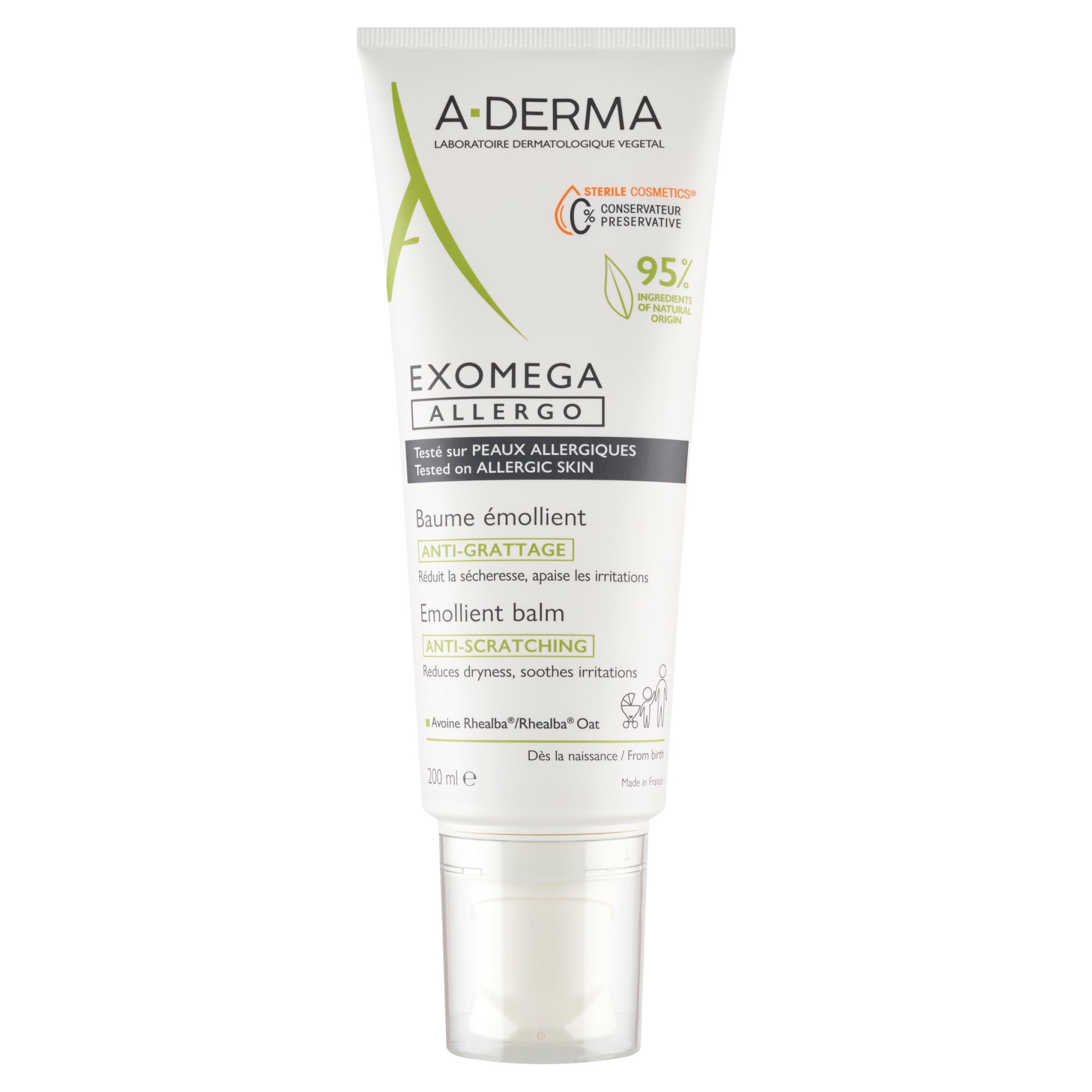 A-Derma Exomega Allergo Balsam emolient przeciw drapaniu, skóra sucha, 200 ml
