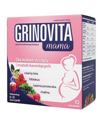 Grinovita Mama dla kobiet w ciąży i matek karmiących, 10 sasz., cena, opinie, właściwości zdjęcie