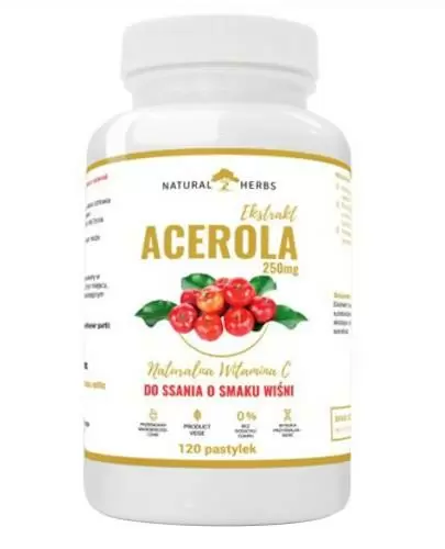 Natural Herbs Acerola 250 mg naturalna witamina C 120 pastylek do ssania zdjęcie