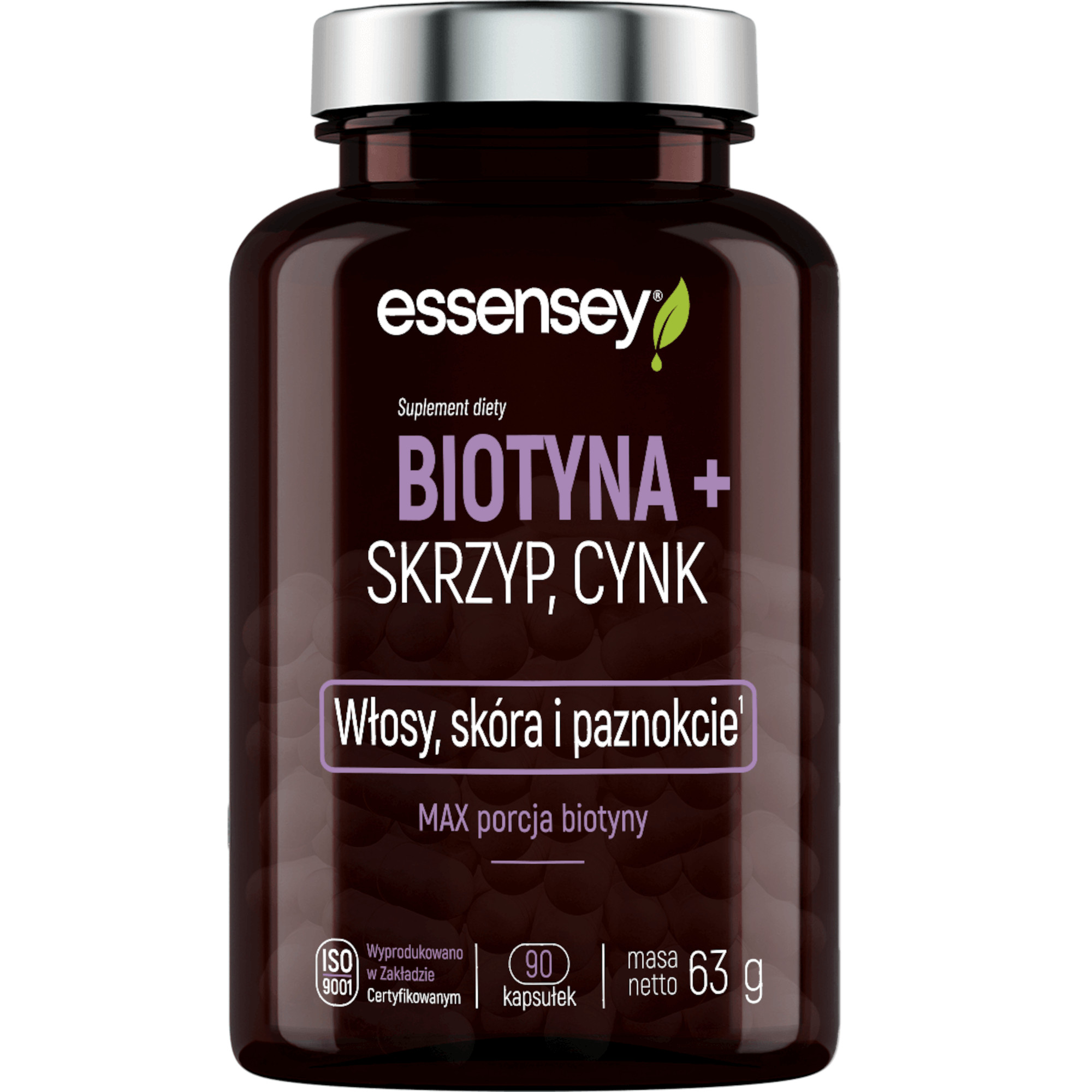 Essensey Biotyna + Skrzyp, Cynk, kapsułki, 90 sztuk zdjęcie