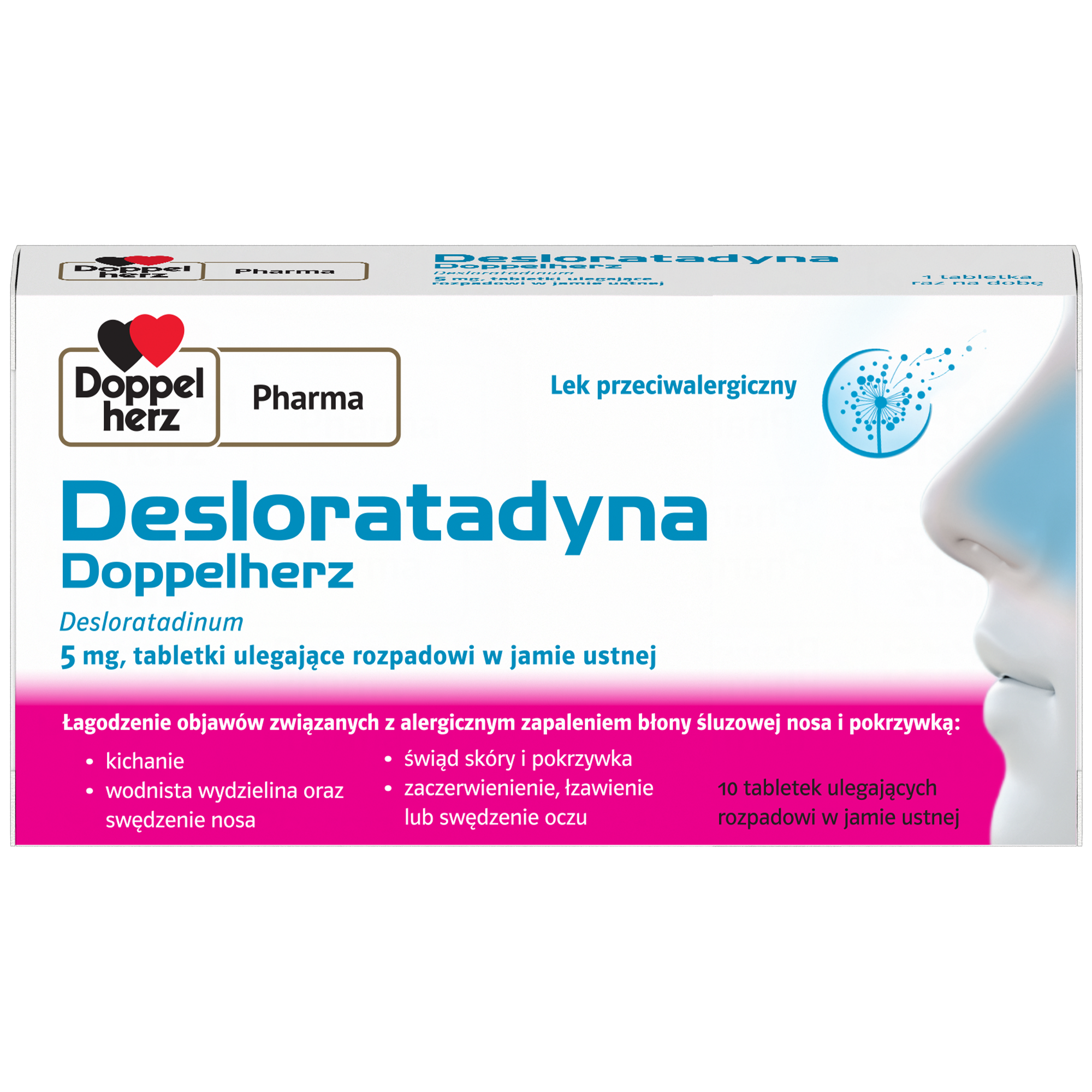 Desloratadyna Doppelherz, 5 mg, tabletki, 10 sztuk zdjęcie