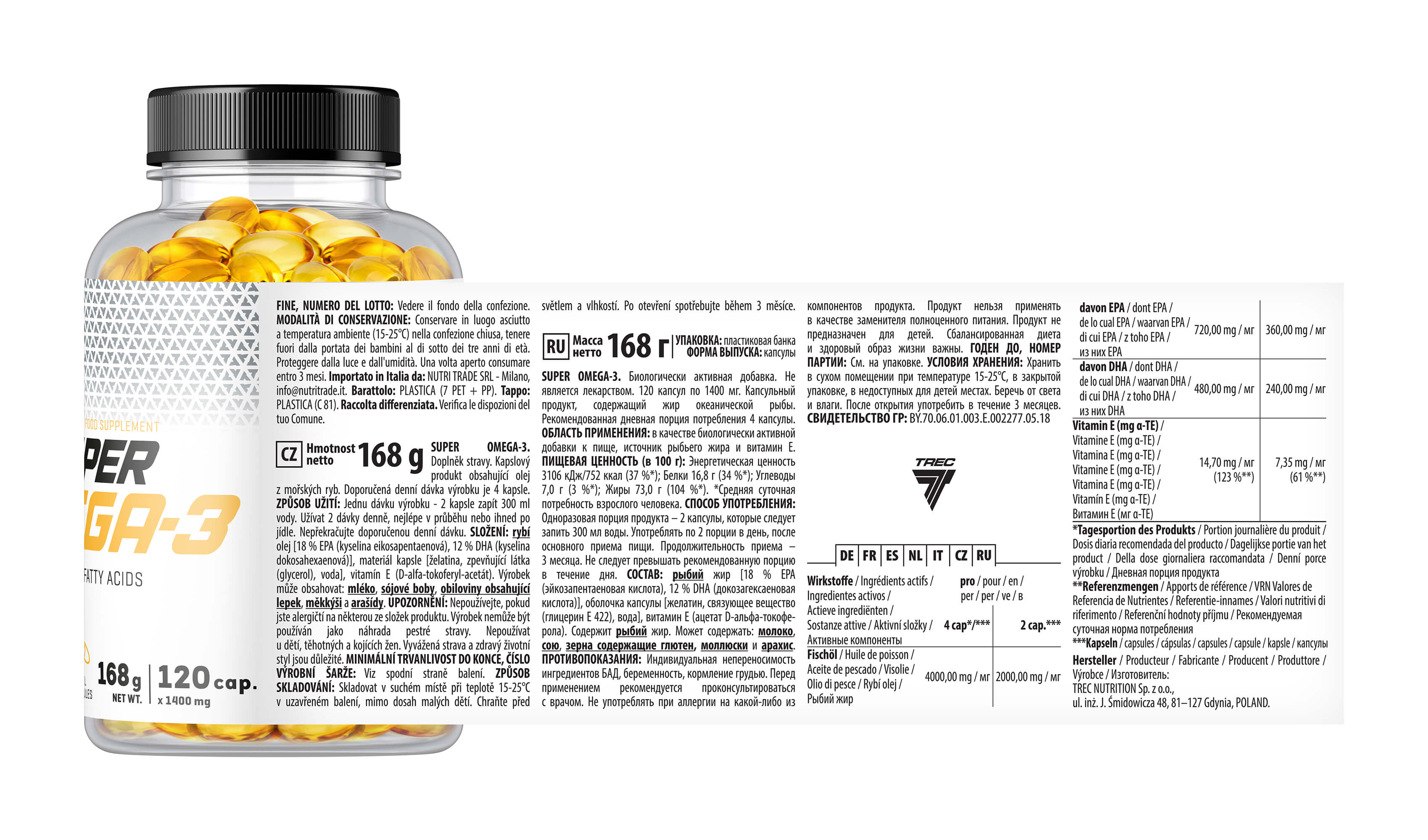 Trec Super Omega-3, kapsułki, 120 sztuk