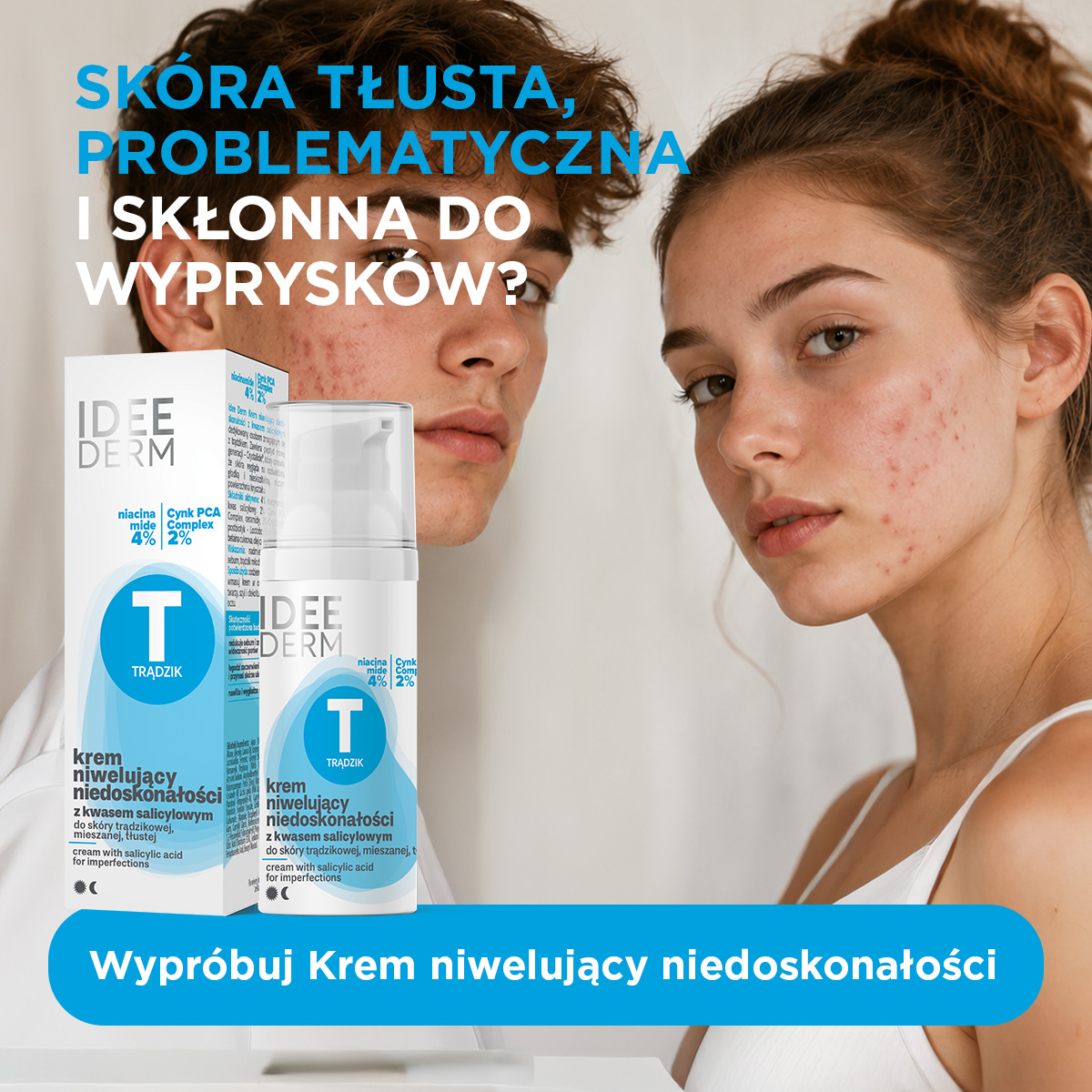 Idee Derm Krem niwelujący niedoskonałości z kwasem salicylowym, 50 ml