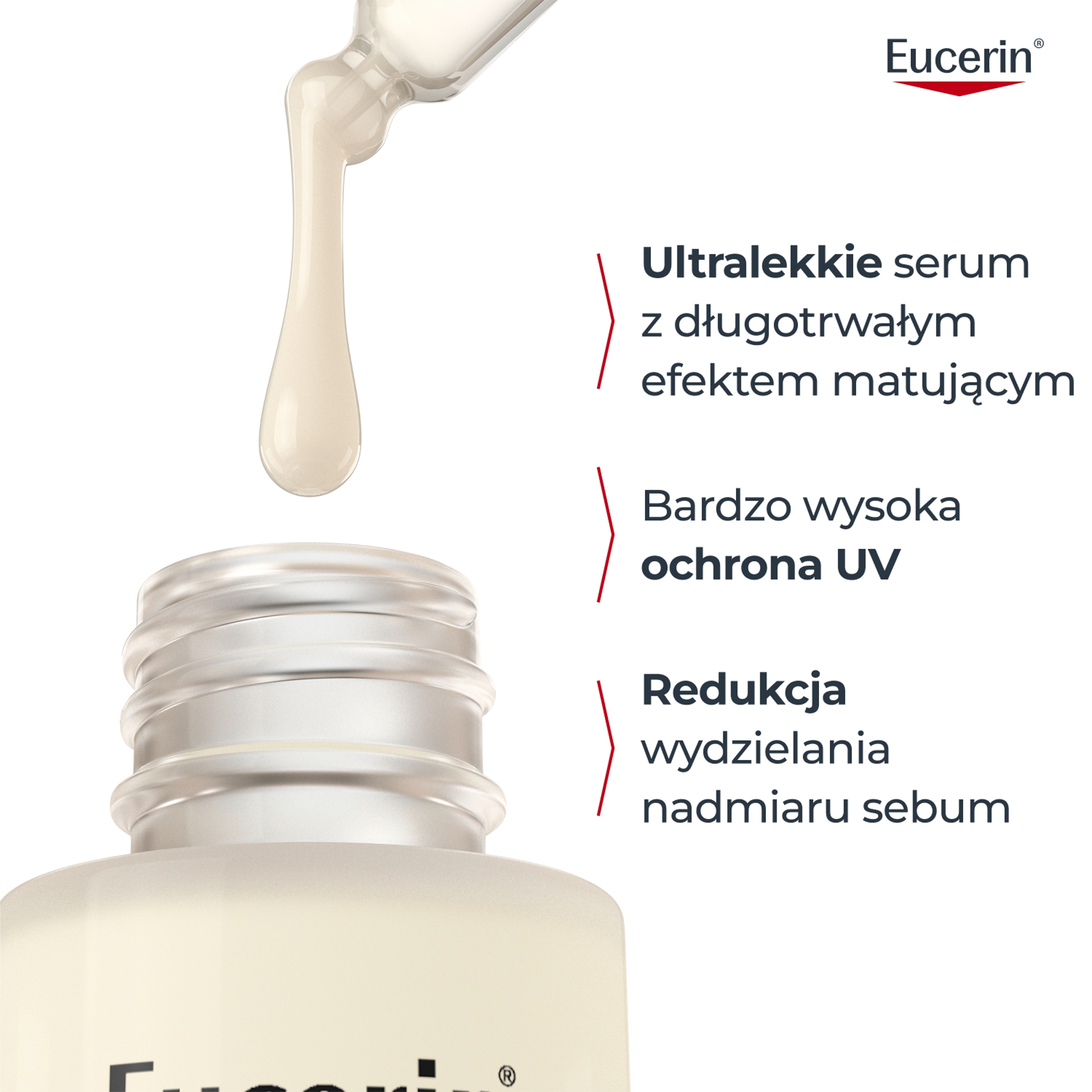 Eucerin Oil Control SPF 50+ Dry Touch, Ultralekkie serum UV, 30 ml
