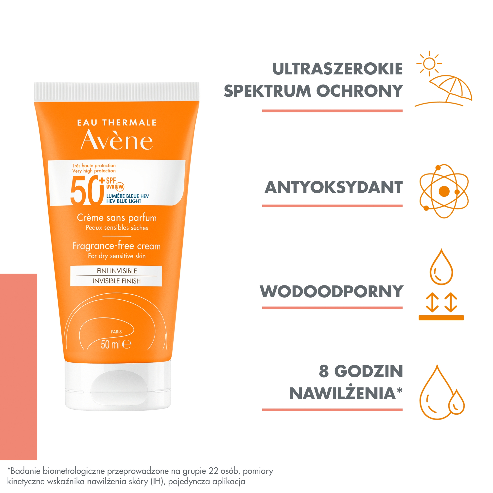 Avene krem przeciwsłoneczny bez zapachu SPF50+ bardzo wysoka ochrona 50 ml