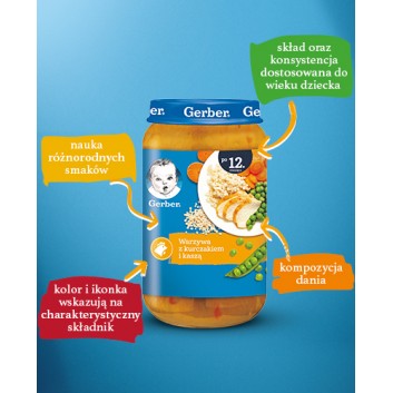 Nestlé Gerber warzywa z kurczakiem i kaszą po 12 miesiącu 250 g