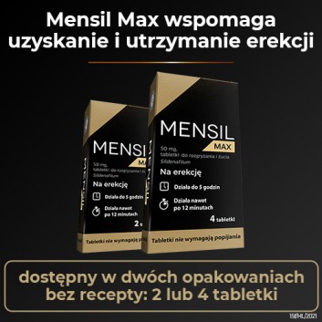Mensil Max (Sildenafil 50mg) lek na erekcję, 4 tabletki