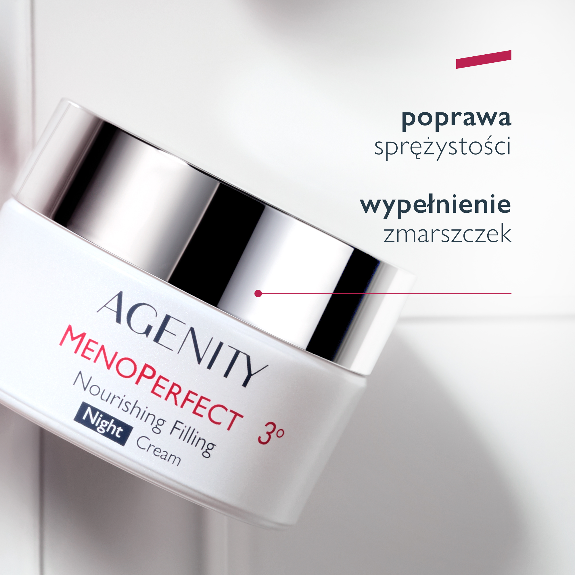 Agenity MenoPerfect 3°, Krem odżywczy, wypełniający na noc krem na noc, 50 ml