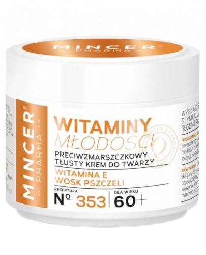 Mincer Pharma N°353 Witaminy młodości Przeciwzmarszczkowy tłusty krem do twarzy 60+ - 50 ml - cena, opinie, skład zdjęcie