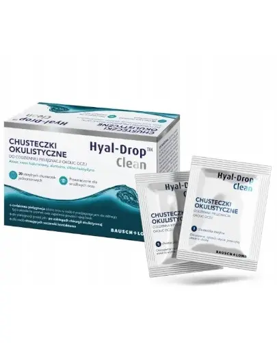Hyal-Drop Clean, chusteczki okulistyczne, saszetki, 20 sztuk zdjęcie