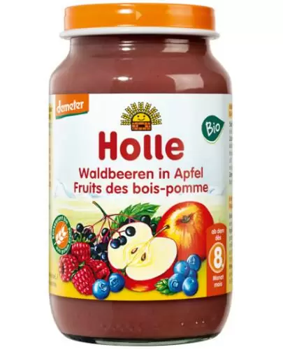 Holle Deser Bio owoce leśne jabłko po 8 miesiącu 220 g zdjęcie