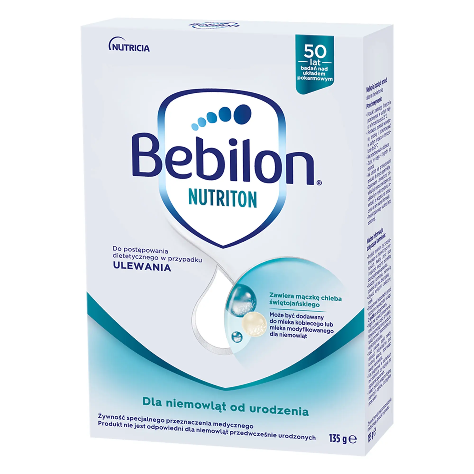 Bebilon Nutriton, do postępowania dietetycznego w przypadku ulewań dla niemowląt od urodzenia, 135 g zdjęcie
