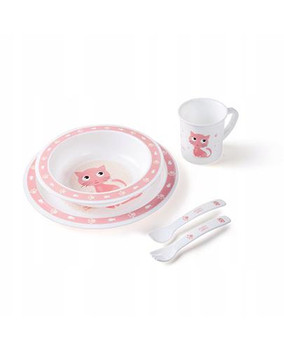 CANPOL BABIES Plastikowy zestaw stołowy Cute Animals 4/401, kolor różowy - 1 szt. zdjęcie