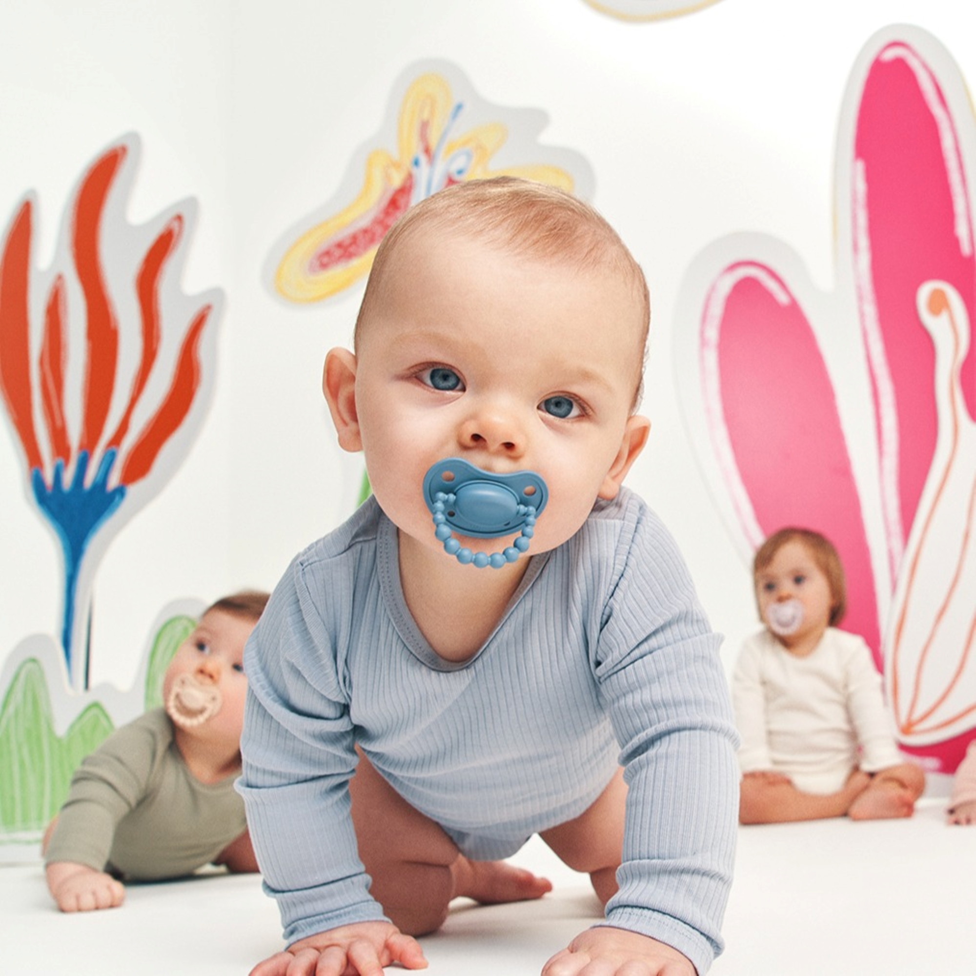 LUU Kids Smoczek pozycjonujący Cloudy Blue 6m +, 1 sztuka