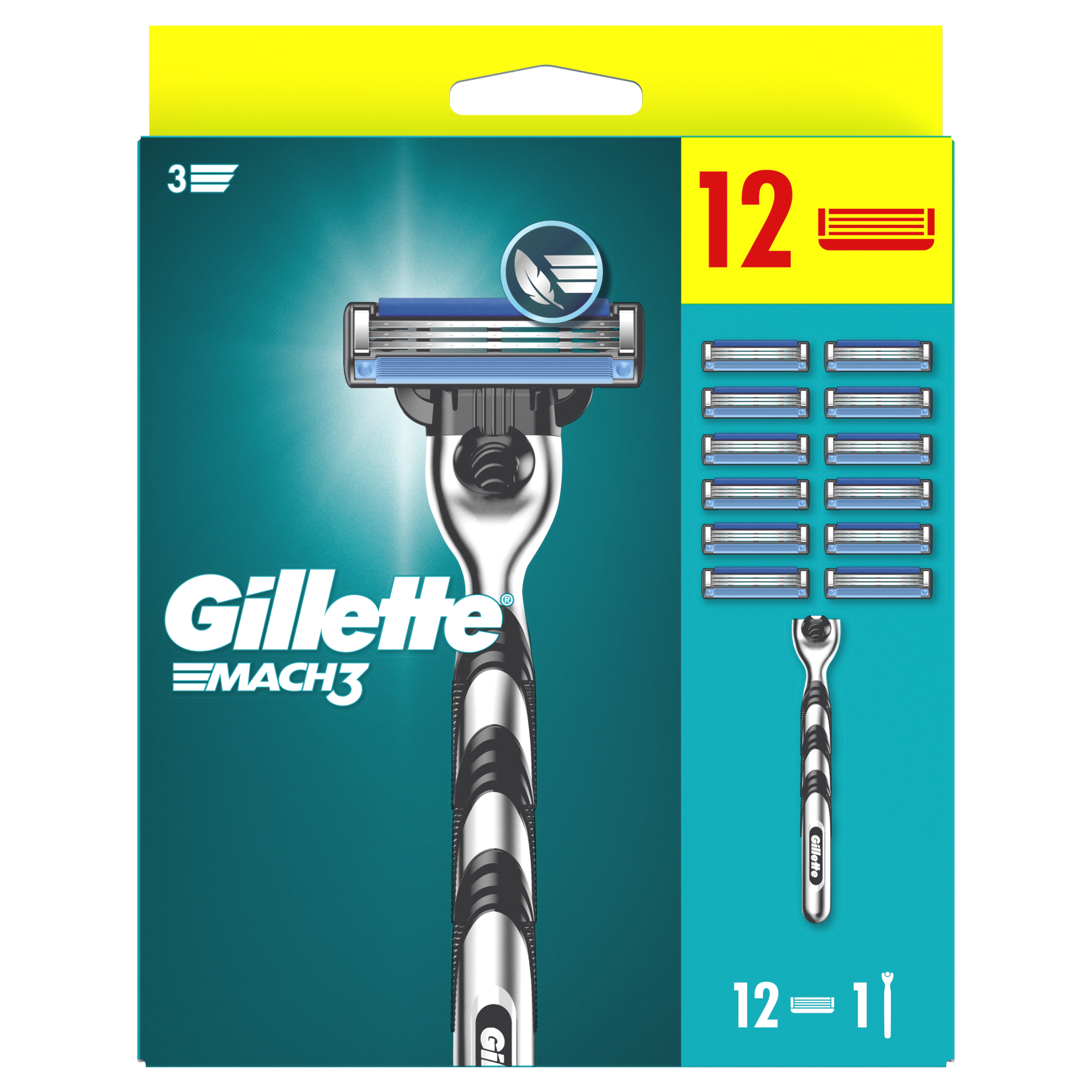 Gillette Mach3 Maszynka do golenia + Wkład do maszynki, 12 szt., cena, opinie, stosowanie zdjęcie