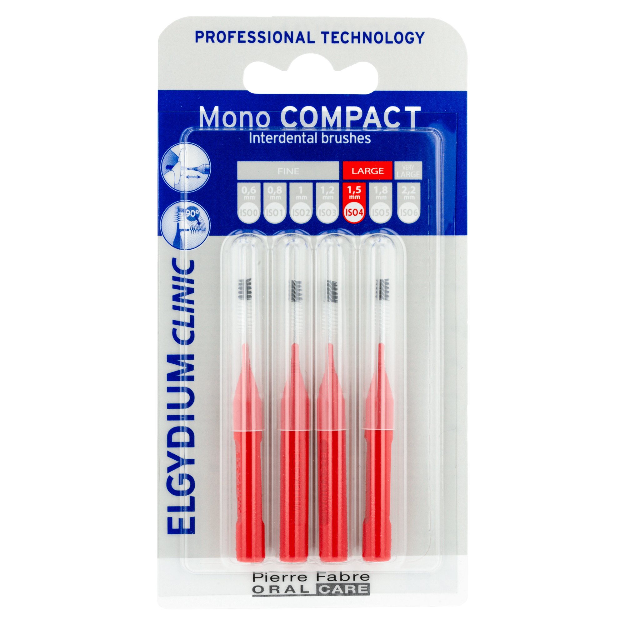 Elgydium Clinic Mono Compact Szczoteczki międzyzębowe 1,5 mm czerwone - 4 szt. - cena, opinie, stosowanie  zdjęcie