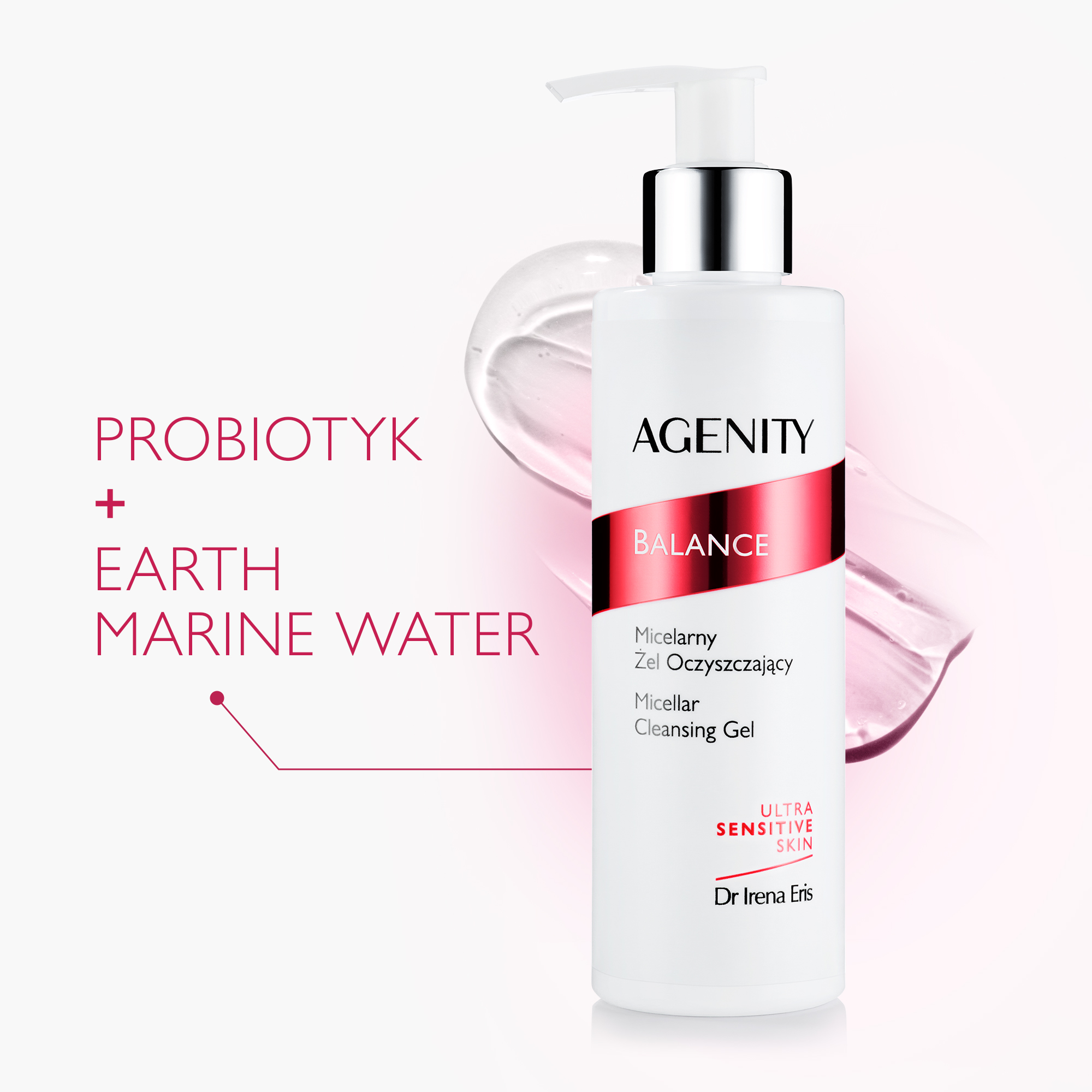Agenity Balance, Żel micelarny oczyszczający do każdego rodzaju skóry, 190 ml