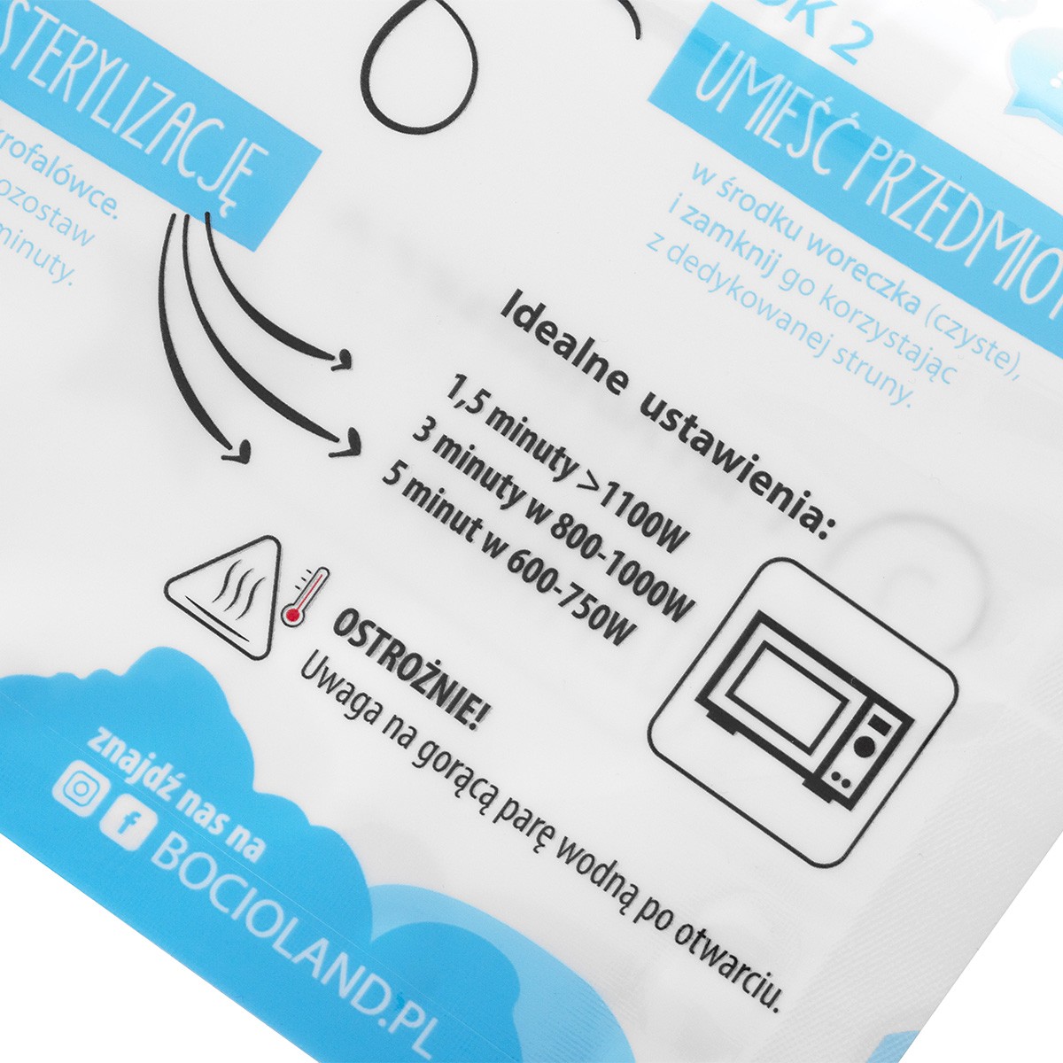 Bocioland, Woreczki do sterylizacji w kuchence mikrofalowej, 5 sztuk