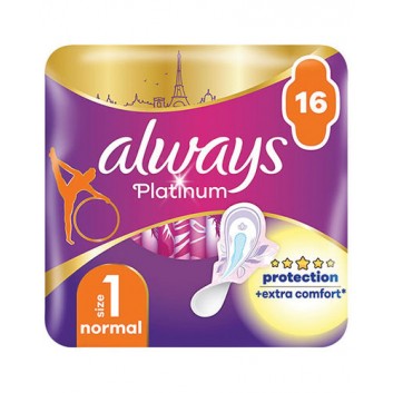 Always Platinum Normal 1 Podpaski ze skrzydełkami, 16 sztuk