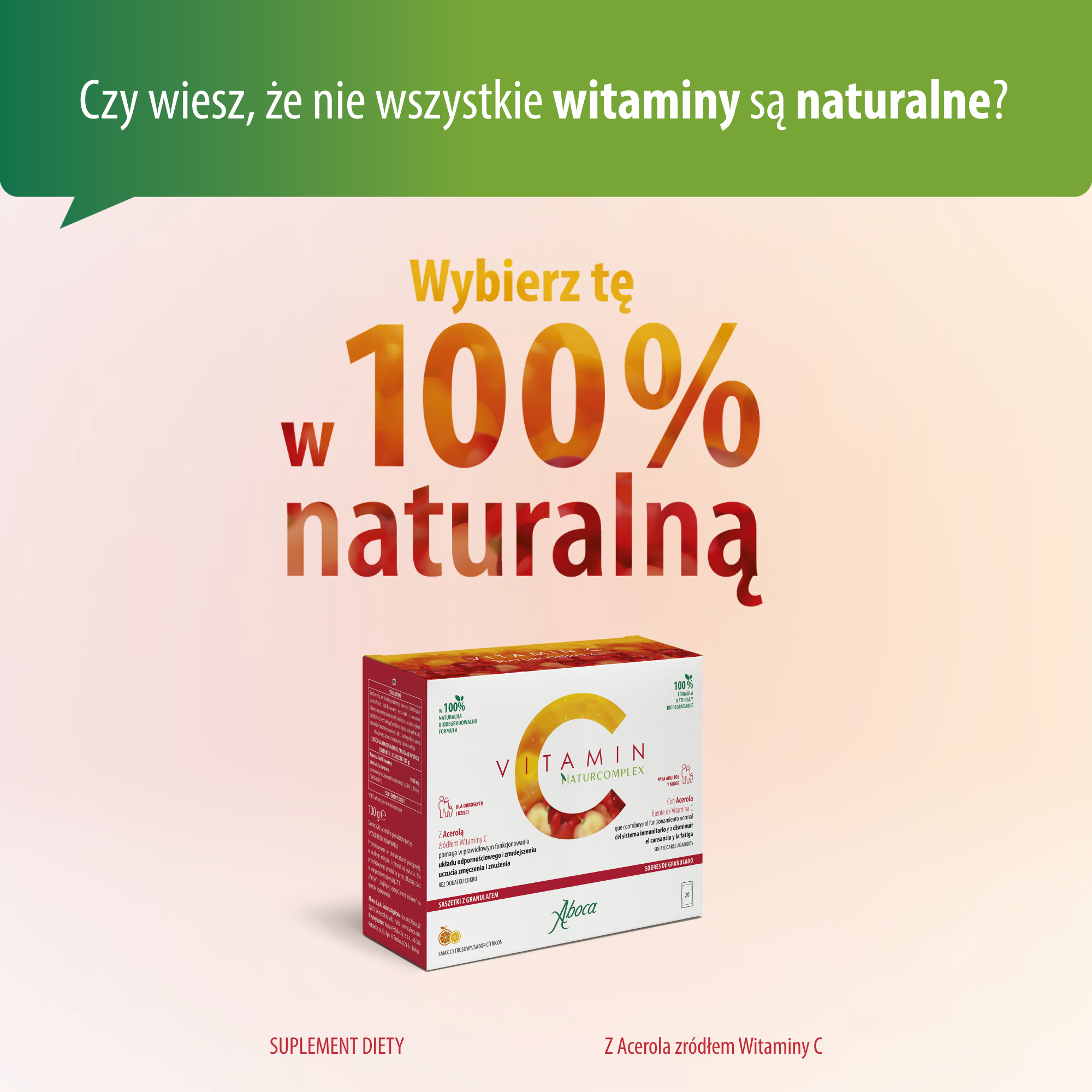 Aboca Vitamin C Naturcomplex, saszetki, 20 sztuk
