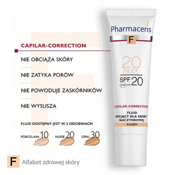 Pharmaceris F Capilar-Correction 20 Nude fluid kryjący SPF20 dla skóry naczynkowej 30 ml