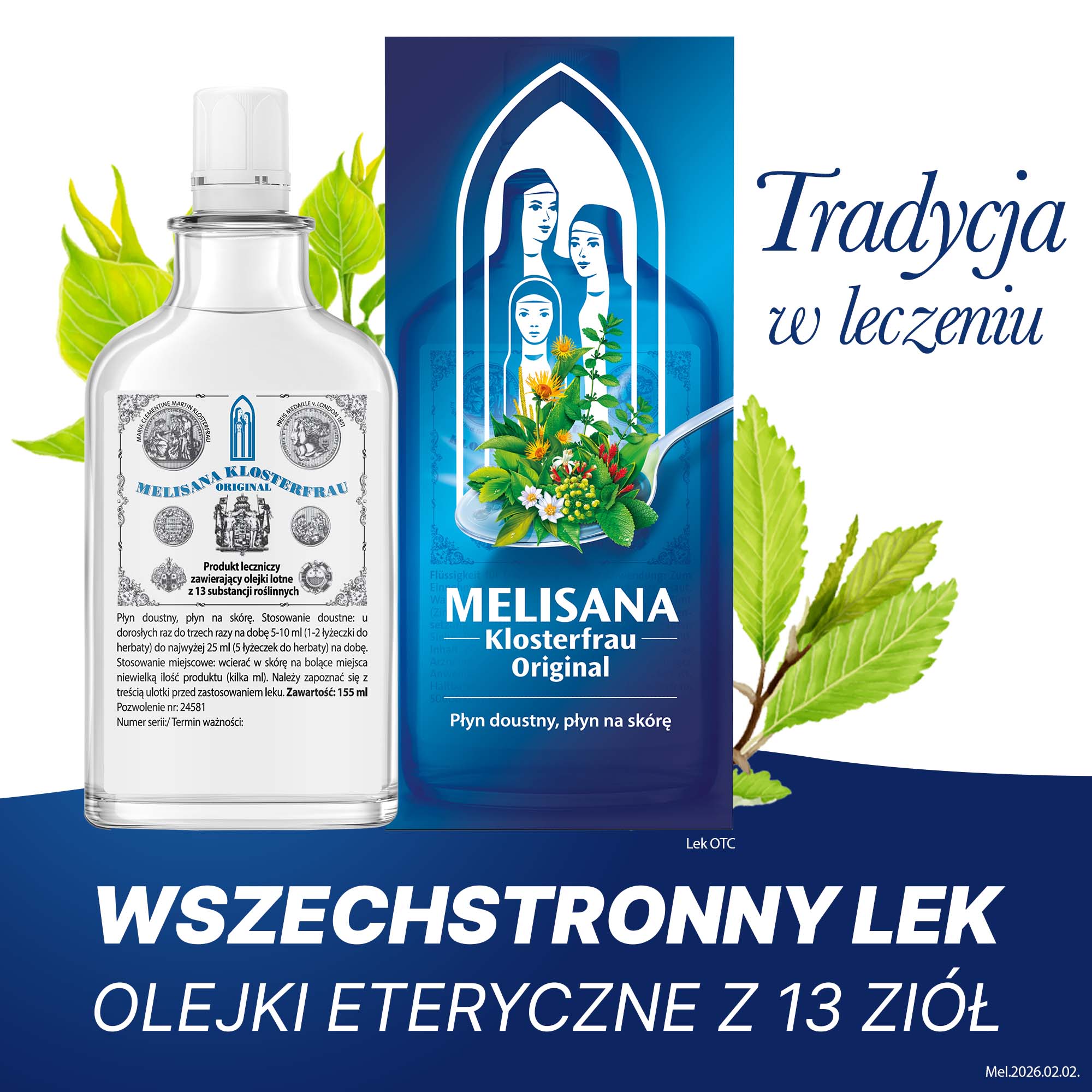 Melisana Klosterfrau Original Płyn, 155 ml