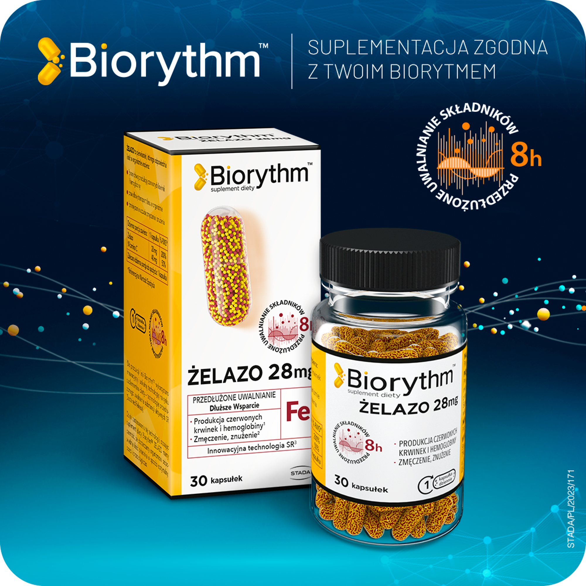 Biorythm Żelazo 28 mg, 30 kapsułek