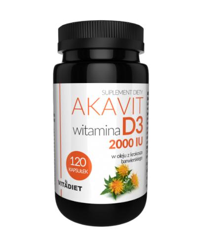 Vitadiet Akavit D3 2000 IU, 120 kaps.  
wskazania zdjęcie