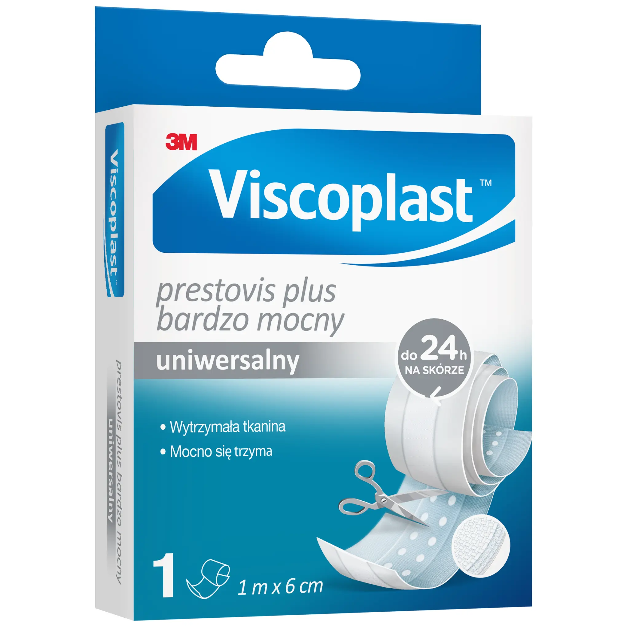 Viscoplast Prestovis Plus bardzo mocny uniwersalny plaster 1 m x 6 cm 1 sztuka