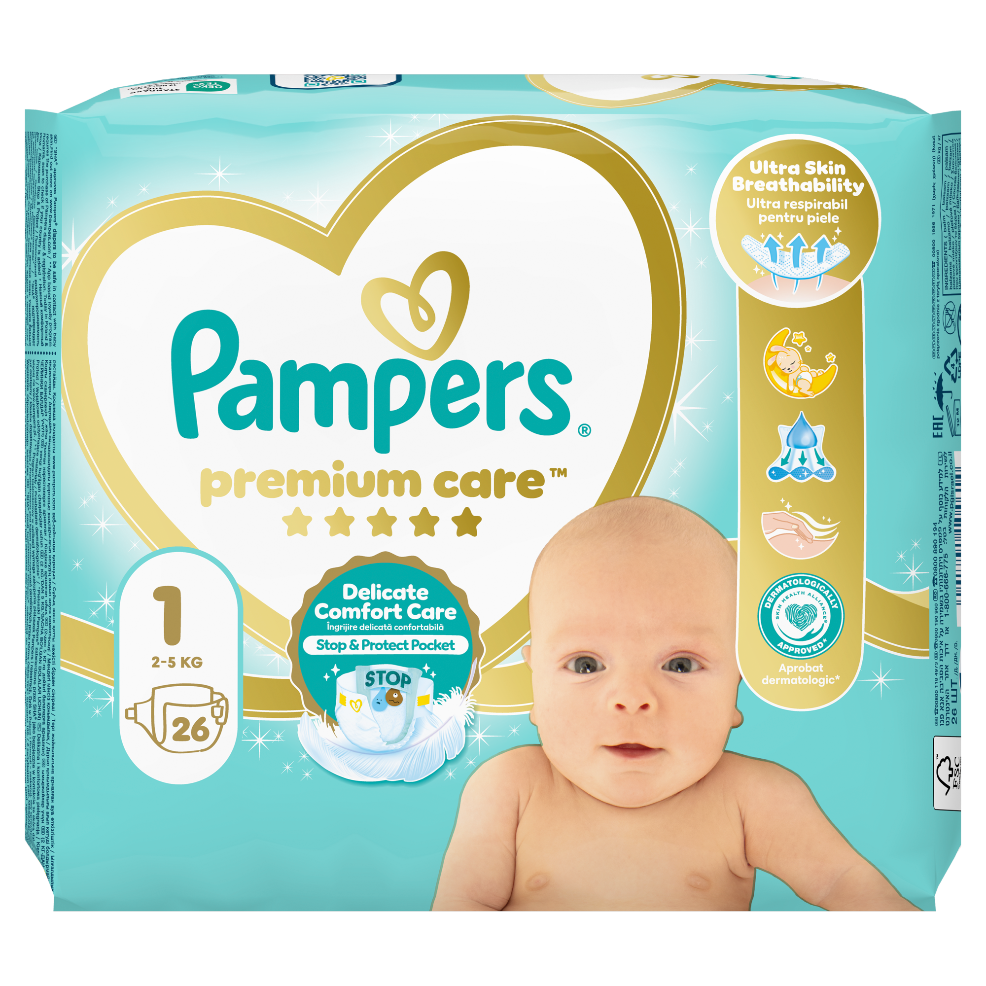 Pampers Pieluchy Premium Care New Born, 26 sztuk zdjęcie