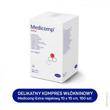HARTMANN MEDICOMP EXTRA kompresy niejałowe 10 cm x 10 cm, 100 sztuk