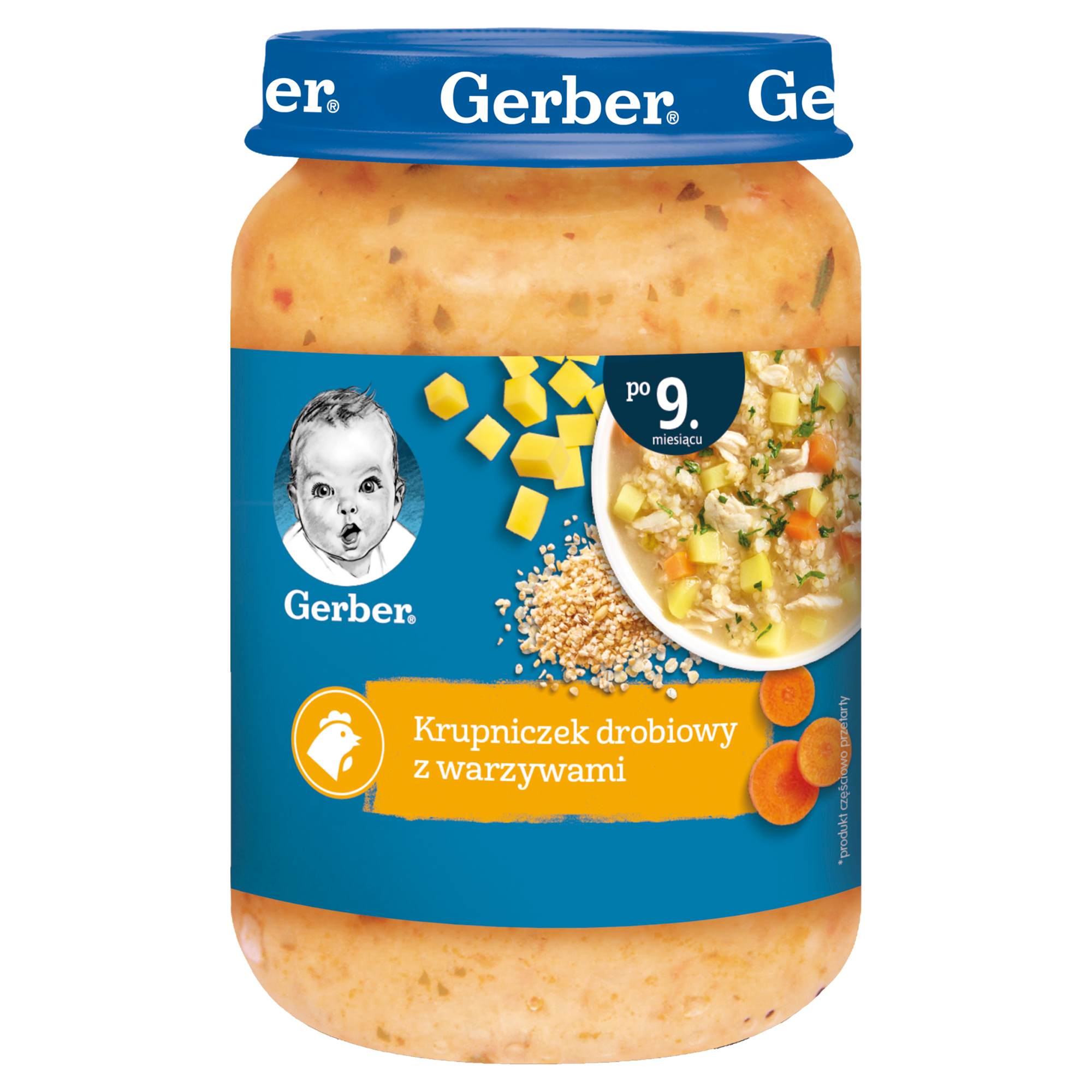 GERBER Zupka krupniczek drobiowy z warzywami po 9 miesiącu - 190 g zdjęcie