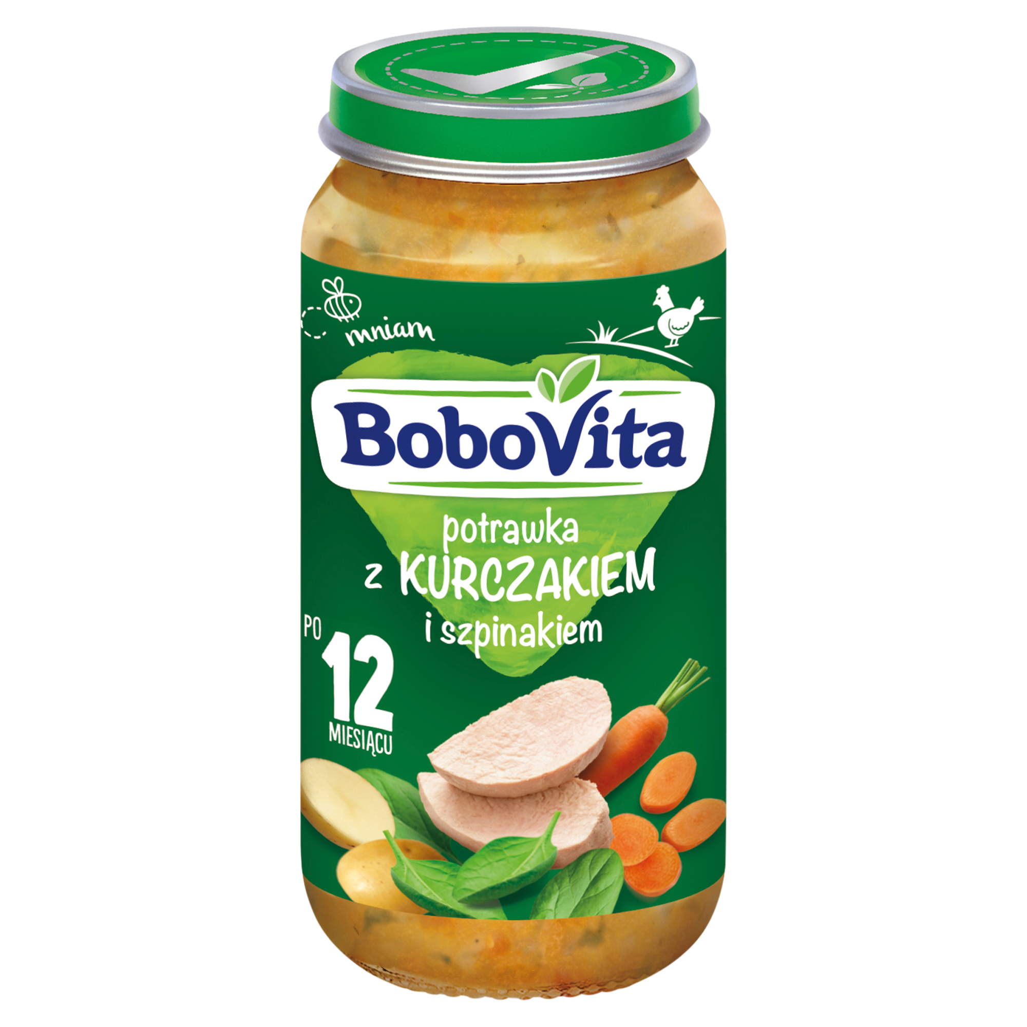 BOBOVITA JUNIOR Potrawka z kurczakiem i szpinakiem 1-3 lata - 250 g - cena, opinie zdjęcie