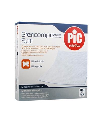 Pic Solution Stericompress Soft Kompresy delikatny z włókniny 10 cm x 10 cm, 100 sztuk zdjęcie