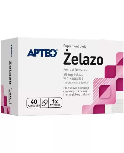 Apteo, Żelazo, 25 mg, kapsułki, 40 sztuk zdjęcie
