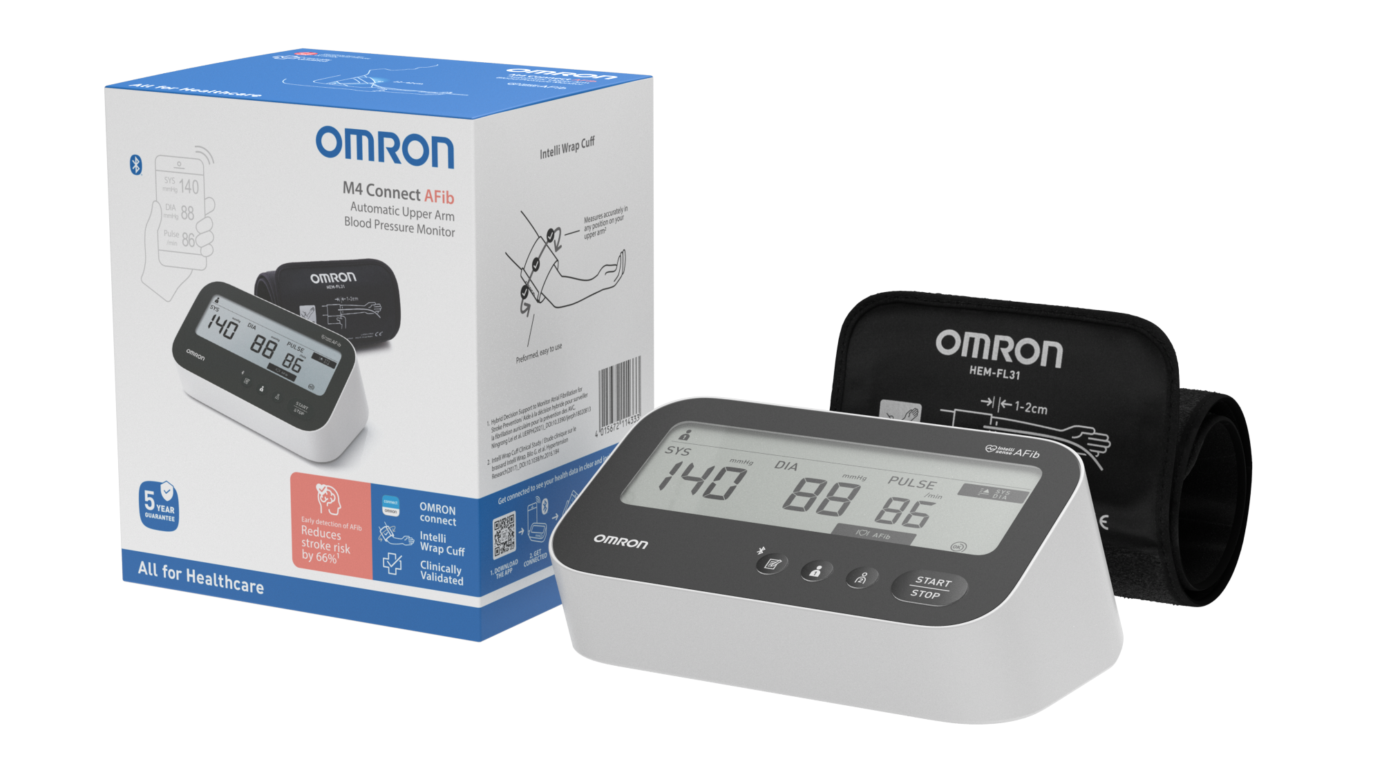 Omron Ciśnieniomierz naramienny M4 Connect Afib, 1 sztuka