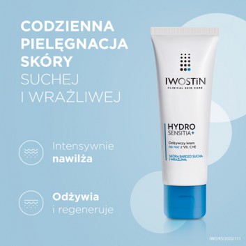 Iwostin Hydro Sensitia odżywczy krem na noc z Vit. C+E 50 ml