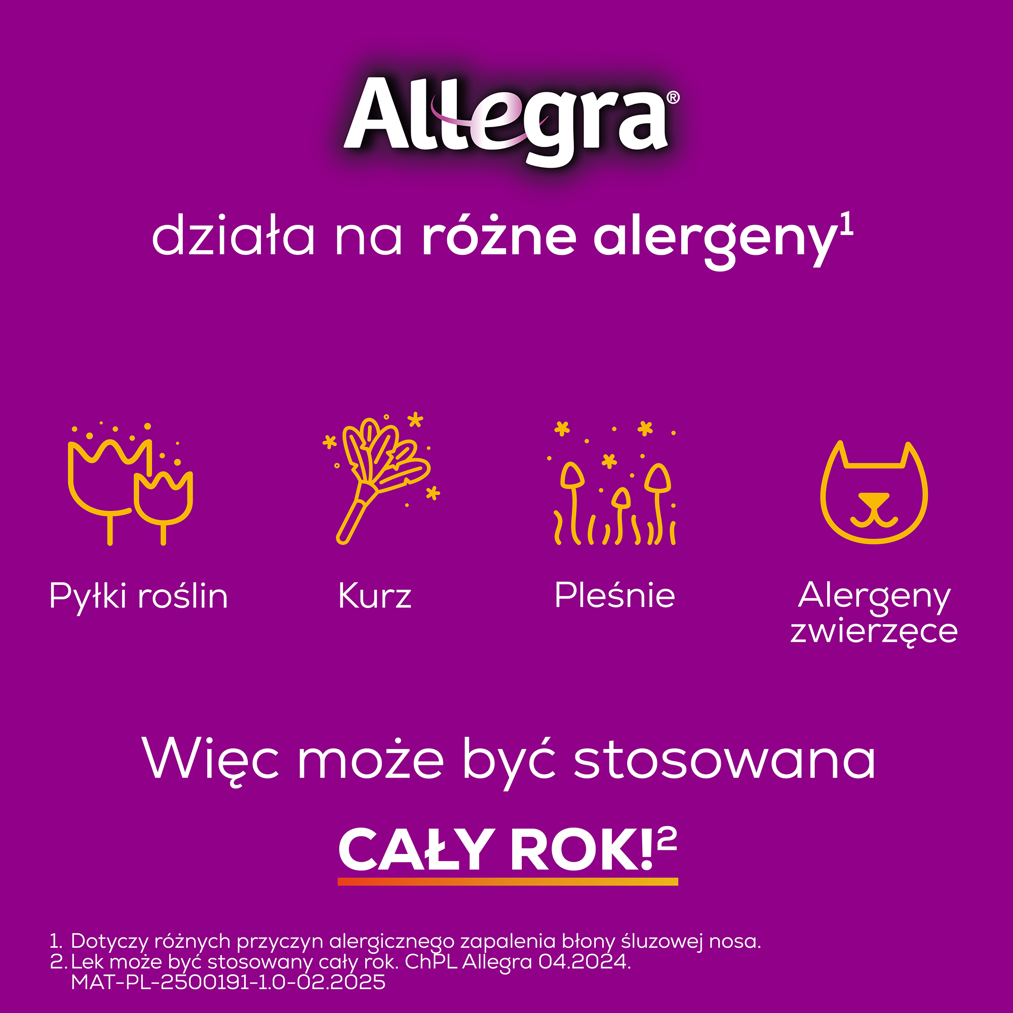 Allegra, 120 mg, tabletki powlekane, 20 sztuk