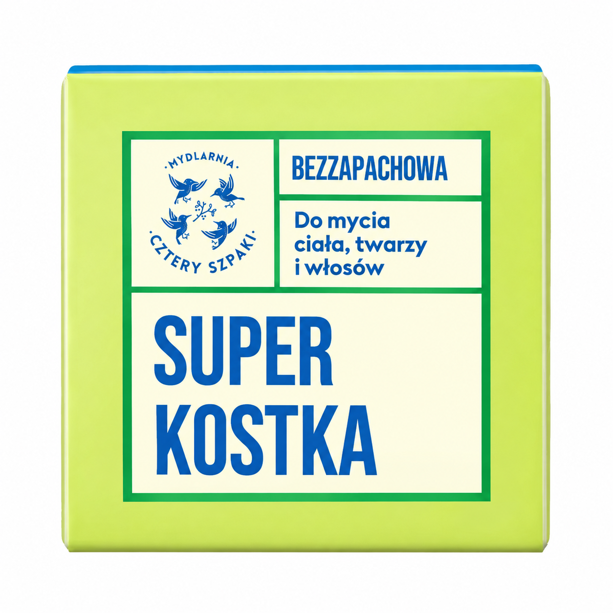 Mydlarnia Cztery Szpaki, Super kostka myjąca do ciała, twarzy i włosów, 75 g zdjęcie
