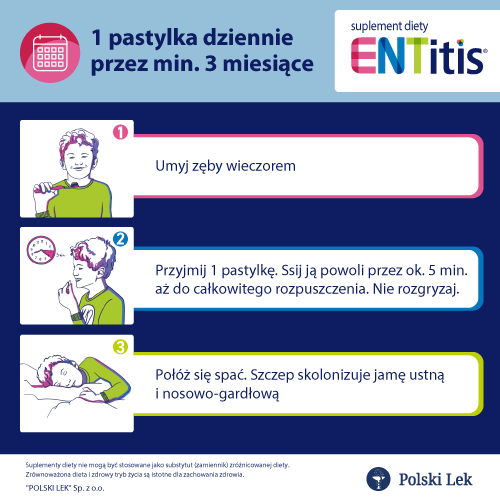 ENTitis, smak truskawkowy, pastylki do ssania, 30 sztuk