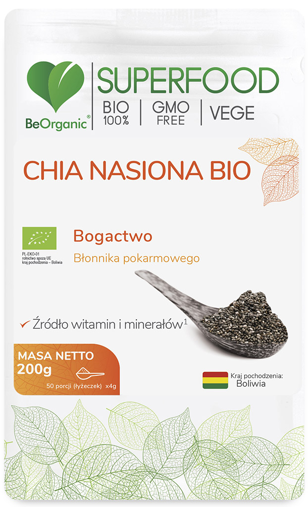 BeOrganic, Chia nasiona Bio, 200 g zdjęcie