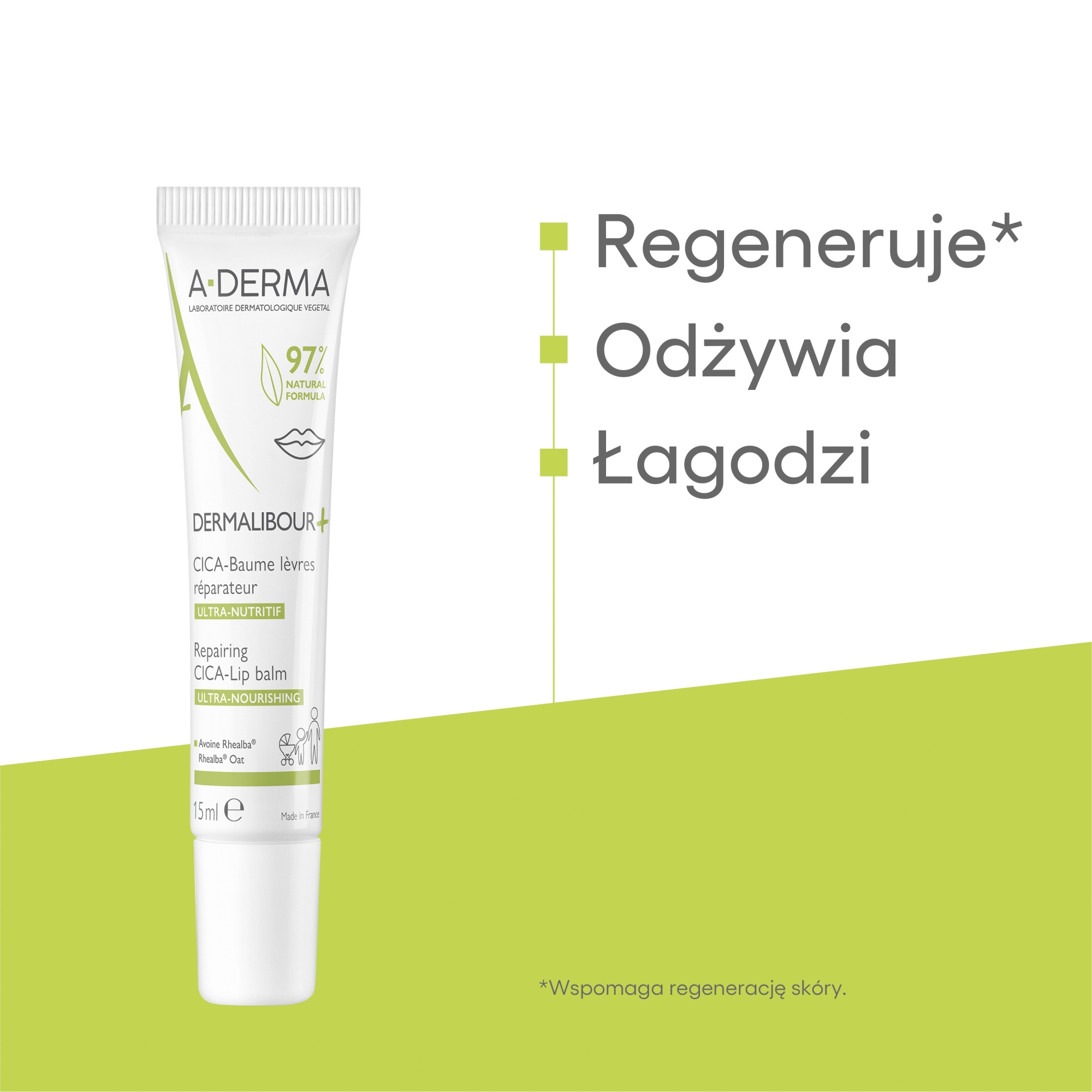 A-Derma Dermalibour+ CICA Regenerujący balsam do ust 15 ml