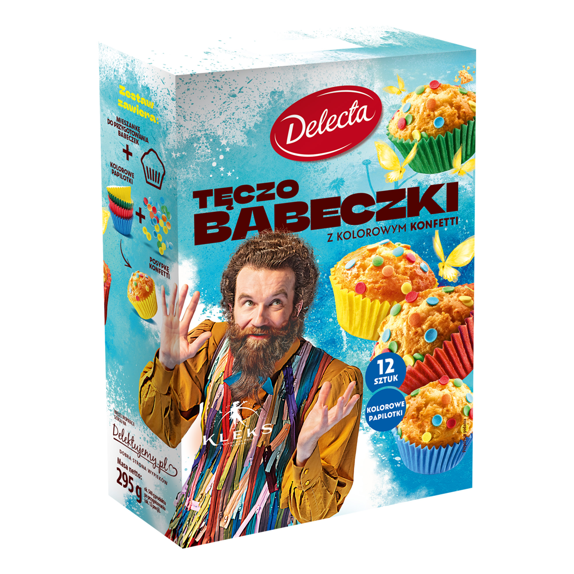 Delecta KLEKS Tęczo Babeczki z kolorowym konfetti, 295 g zdjęcie