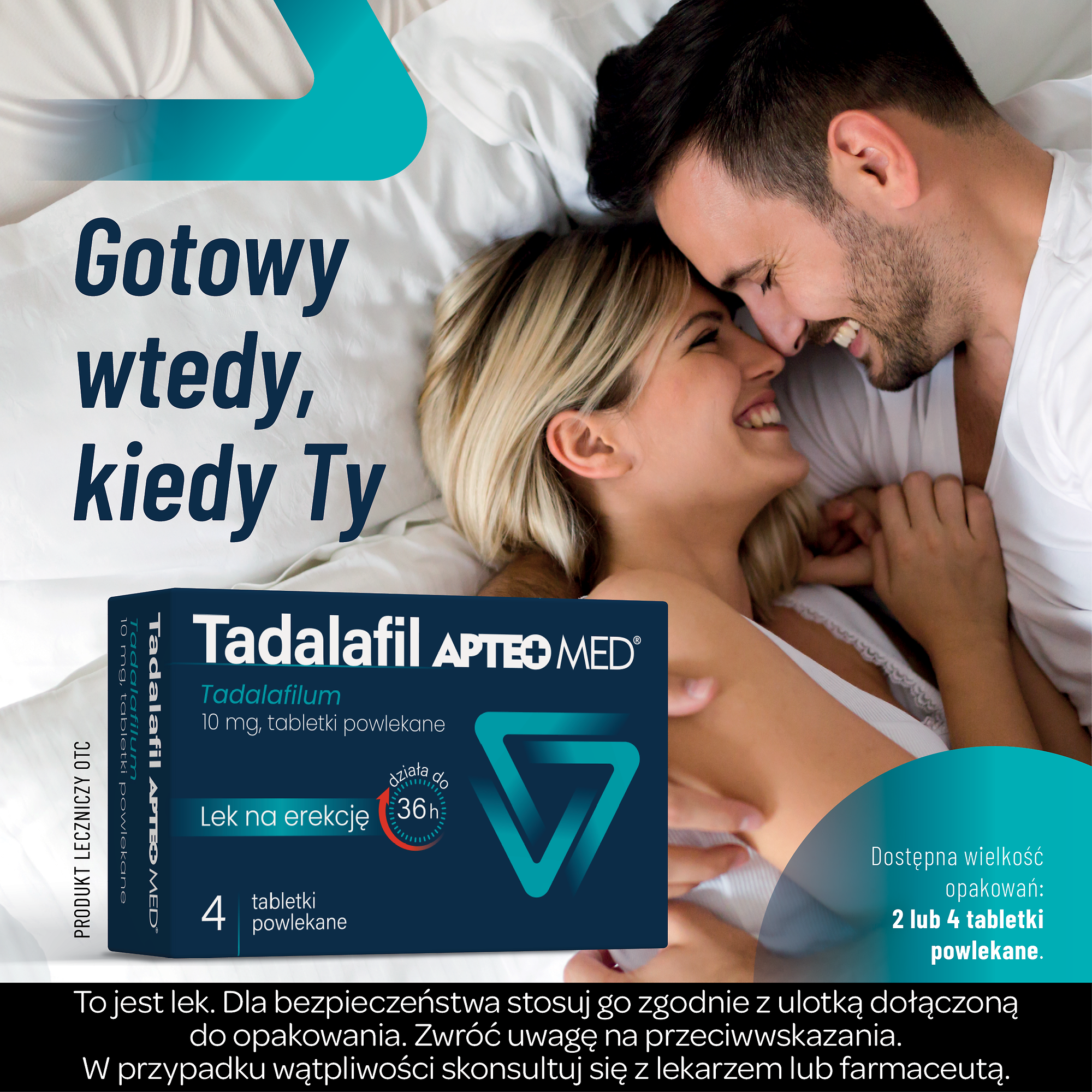 Tadalafil Apteo Med, 10 mg, tabletki, 4 sztuki