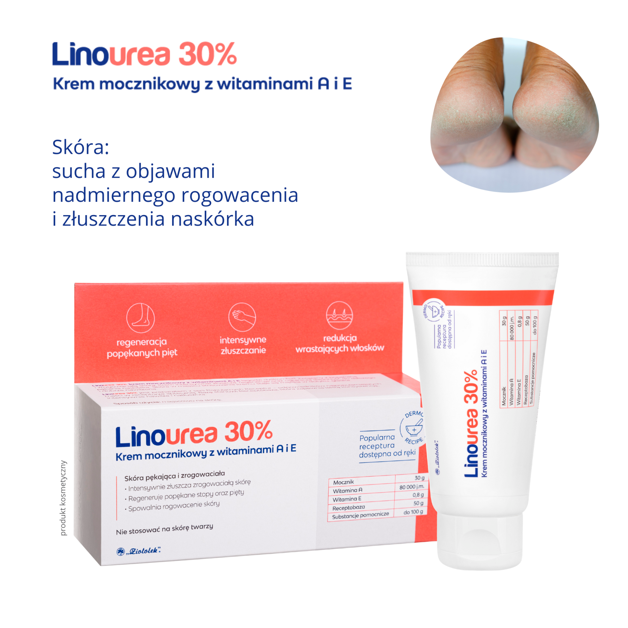 LINOUREA 30% A+E Krem mocznikowy - 50 g