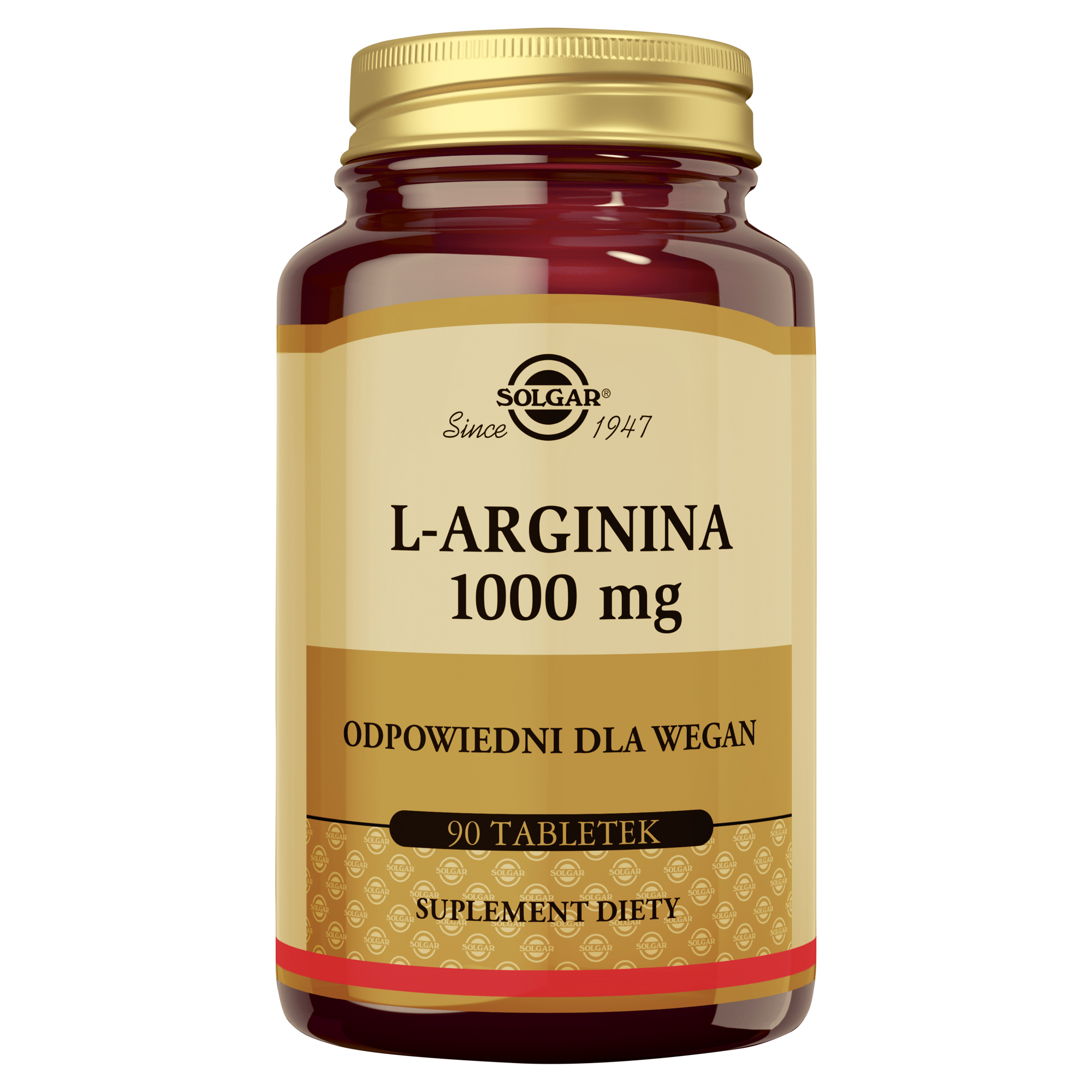 SOLGAR L-arginina 1000 mg w postaci wolnej 90 tabletki zdjęcie